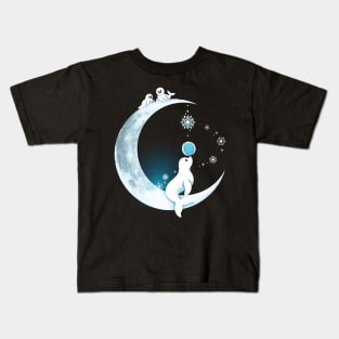 White Seal Moon Kids T-Shirt